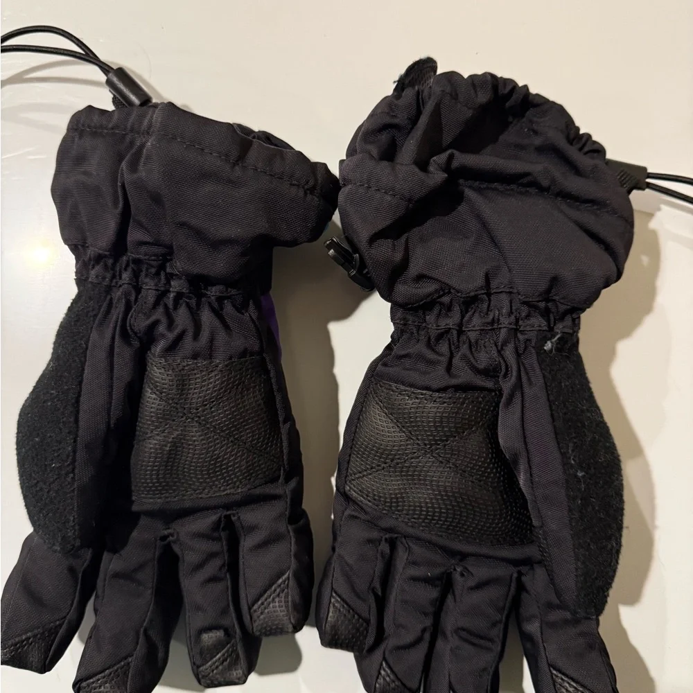 Head Black and Purple Winter Gloves